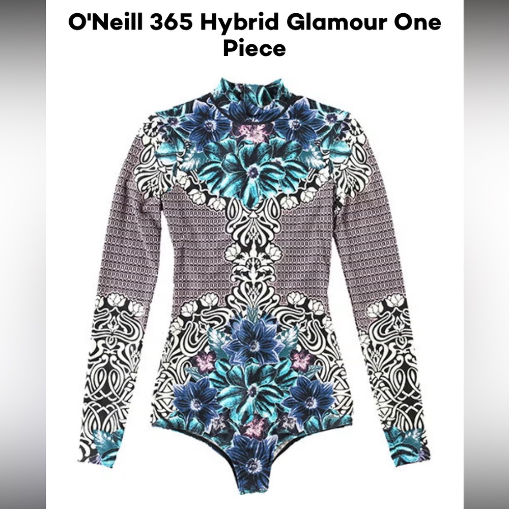 O'Neill One Piece Glamour Surf Suit Rash Suit Swimsuit Long Sleeve Rashguard - Picture 4 of 12